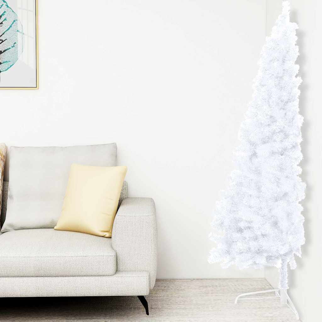 HKH Meia Árvore Natal Artificial Pré-Iluminada com Bolas - Branco