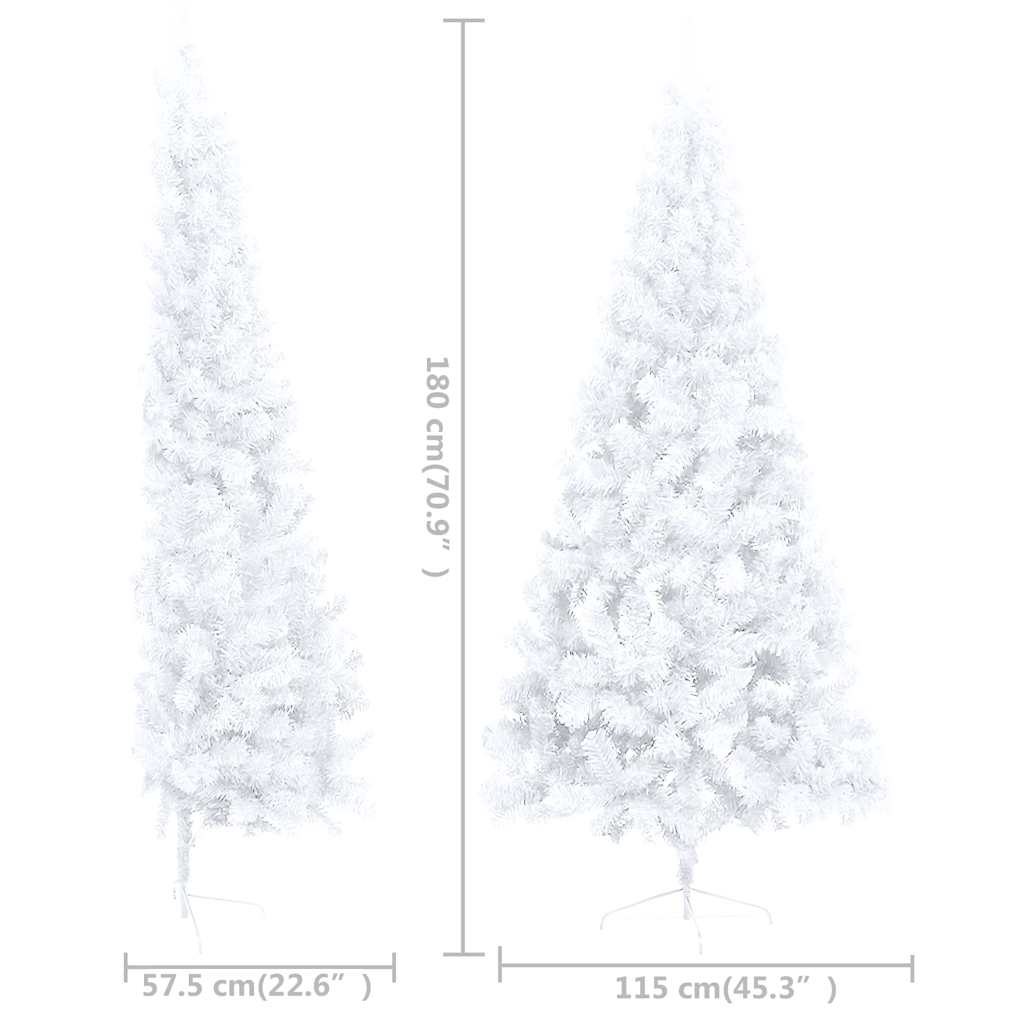 HKH Meia Árvore Natal Artificial Pré-Iluminada com Bolas - Branco