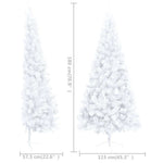 HKH Meia Árvore Natal Artificial Pré-Iluminada com Bolas - Branco