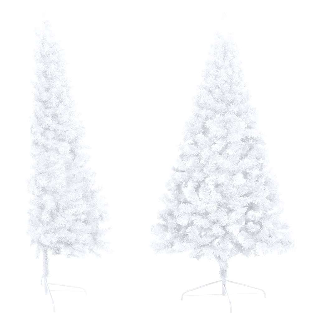 HKH Meia Árvore Natal Artificial Pré-Iluminada com Bolas - Branco