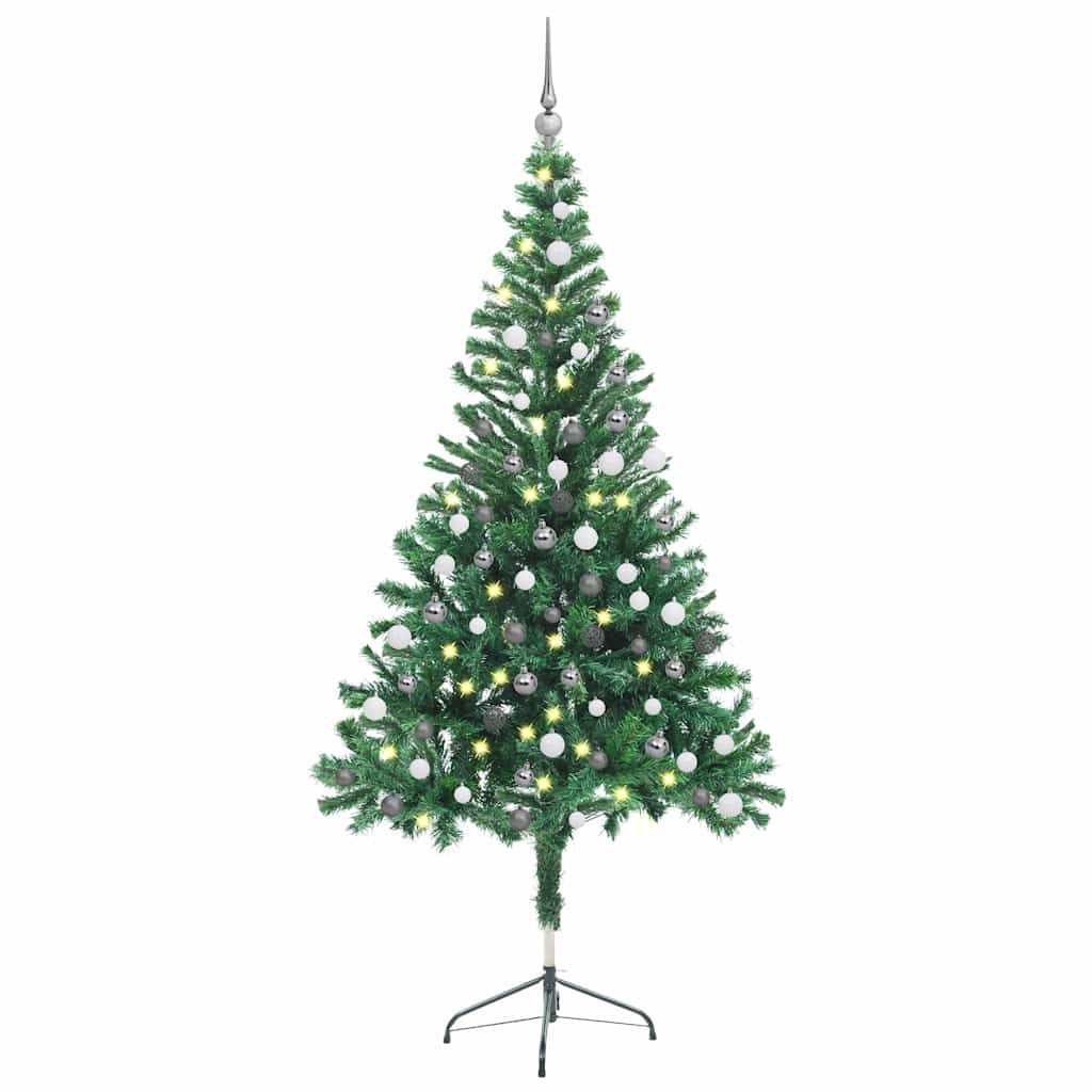 HKH Árbol de Navidad Artificial de 380 Ramas Pre-Iluminado + Bolas