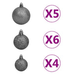 HKH Árvore de Natal Artificial de 380 Ramos Pré-Iluminada + Bolas