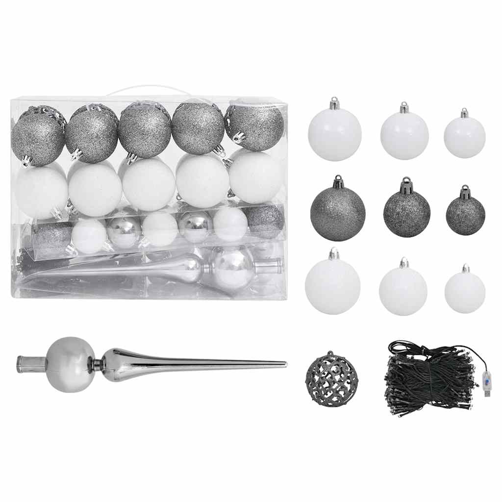HKH Árvore de Natal Artificial de 620 Ramos Pré-Iluminada + Bolas