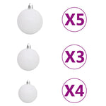 HKH Árvore de Natal Artificial de 620 Ramos Pré-Iluminada + Bolas