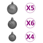 HKH Árvore de Natal Artificial de 620 Ramos Pré-Iluminada + Bolas