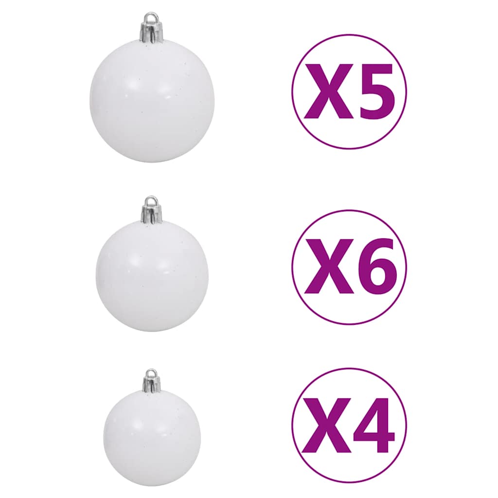 HKH Árvore de Natal Artificial de 620 Ramos Pré-Iluminada + Bolas
