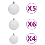 HKH Árvore de Natal Artificial de 620 Ramos Pré-Iluminada + Bolas