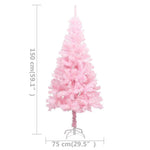 HKH Árvore Natal Artificial Pré-Iluminada com Bolas Rosa em PVC