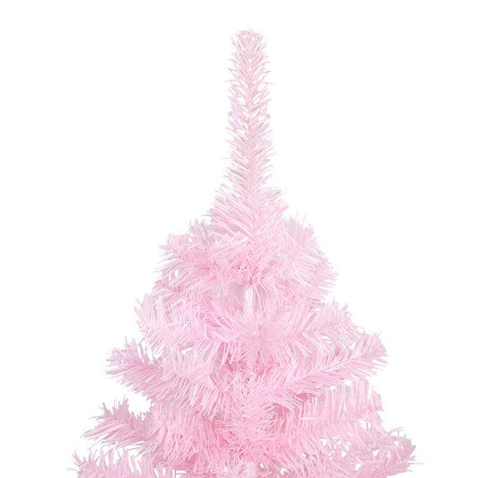 HKH Árvore Natal Artificial Pré-Iluminada com Bolas Rosa em PVC