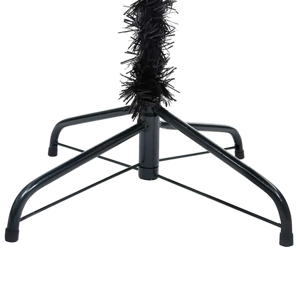 HKH Árbol de Navidad Artificial Preiluminado con Bolas Negras de PVC