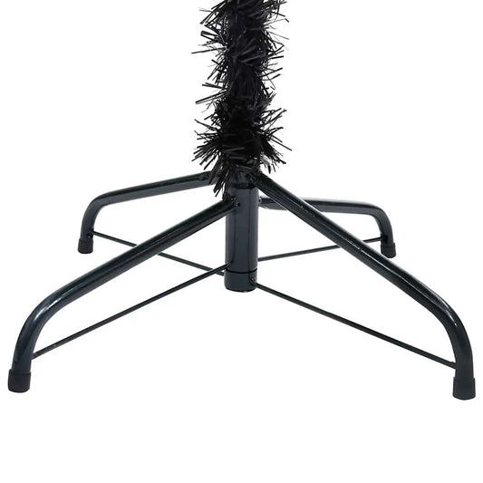 HKH Árvore Natal Artificial Pré-Iluminada com Bolas Preto em PVC