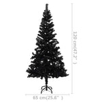 HKH Árvore Natal Artificial Pré-Iluminada com Bolas Preto em PVC