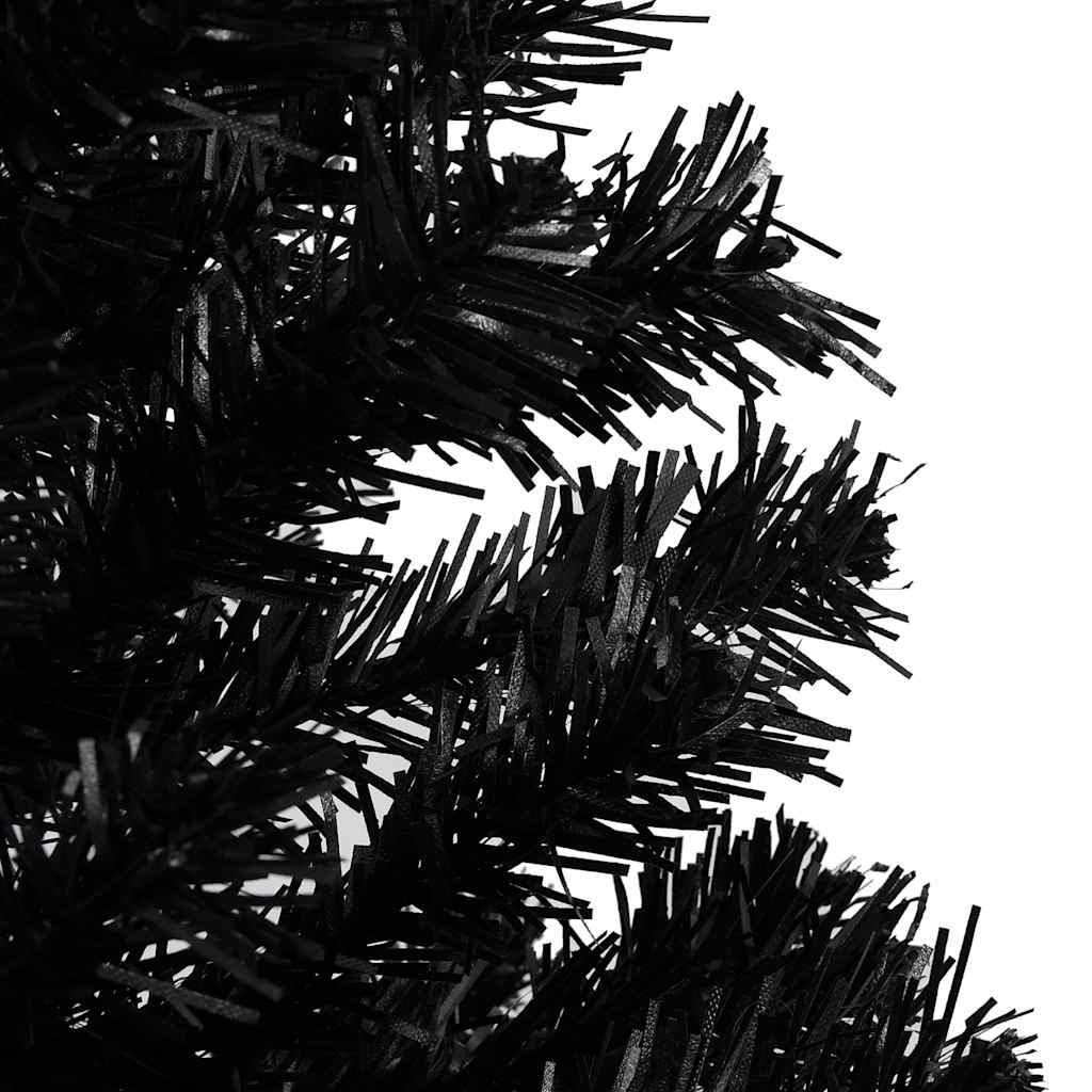 HKH Árvore Natal Artificial Pré-Iluminada com Bolas Preto em PVC