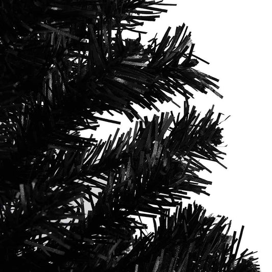 HKH Árvore Natal Artificial Pré-Iluminada com Bolas Preto em PVC