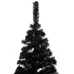 HKH Árvore Natal Artificial Pré-Iluminada com Bolas Preto em PVC