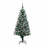 HKH Árvore Natal Artificial Pré-Iluminada com Bolas e Pinhas
