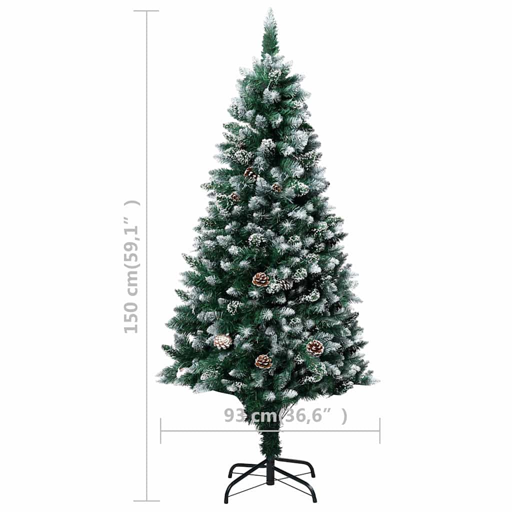 HKH Árvore Natal Artificial Pré-Iluminada com Bolas e Pinhas
