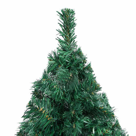HKH Árvore Natal Artificial Pré-Iluminada com Bolas Verde em PVC