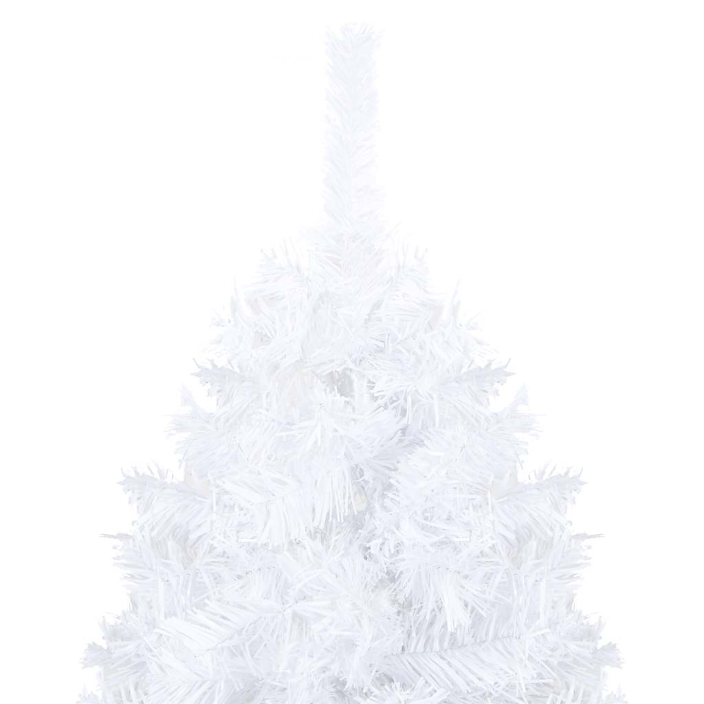HKH Árbol de Navidad Artificial Preiluminado con Bolas Blancas de PVC