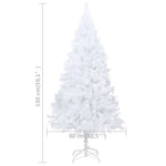 HKH Árvore Natal Artificial Pré-Iluminada com Bolas Branco em PVC