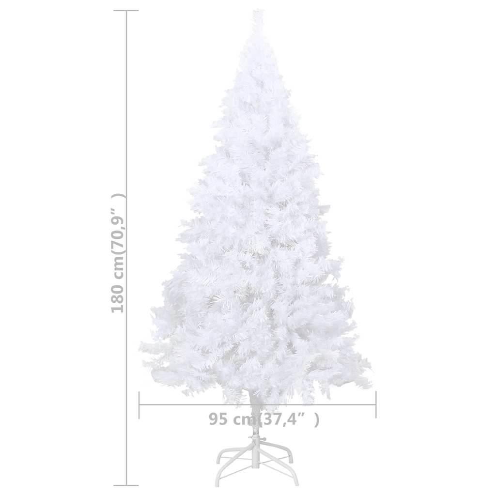 HKH Árvore Natal Artificial Pré-Iluminada com Bolas Branco em PVC