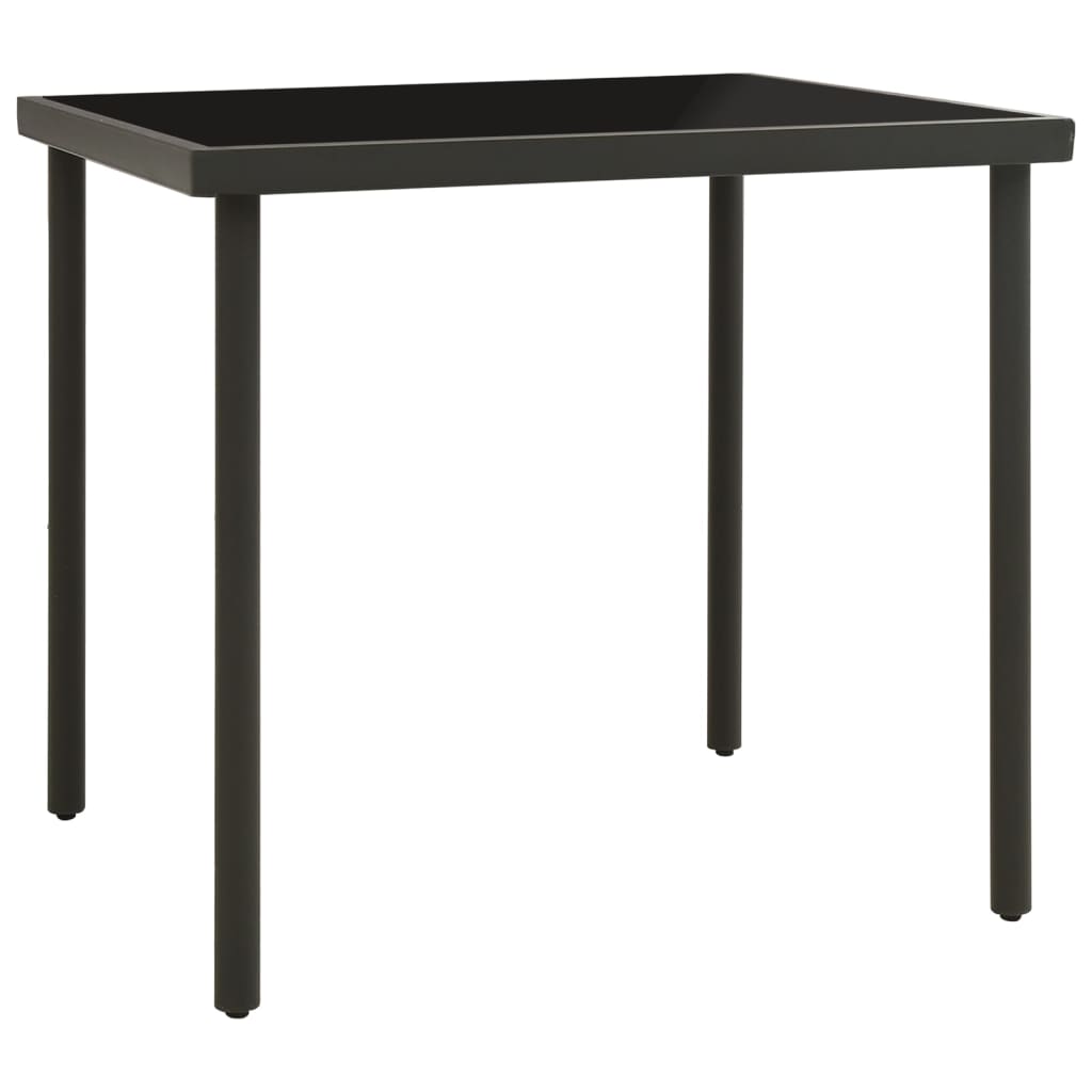 HKH Juego de Comedor de Exterior de Acero de 3 Piezas - Negro