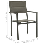 HKH 3 Pcs Conjunto de Jantar para Exterior Aço - Preto