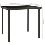 HKH 3 Pcs Conjunto de Jantar para Exterior Aço - Preto