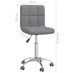 Silla de oficina giratoria HKH de tela - Gris claro