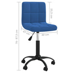 HKH Silla de Oficina Giratoria en Terciopelo - Azul