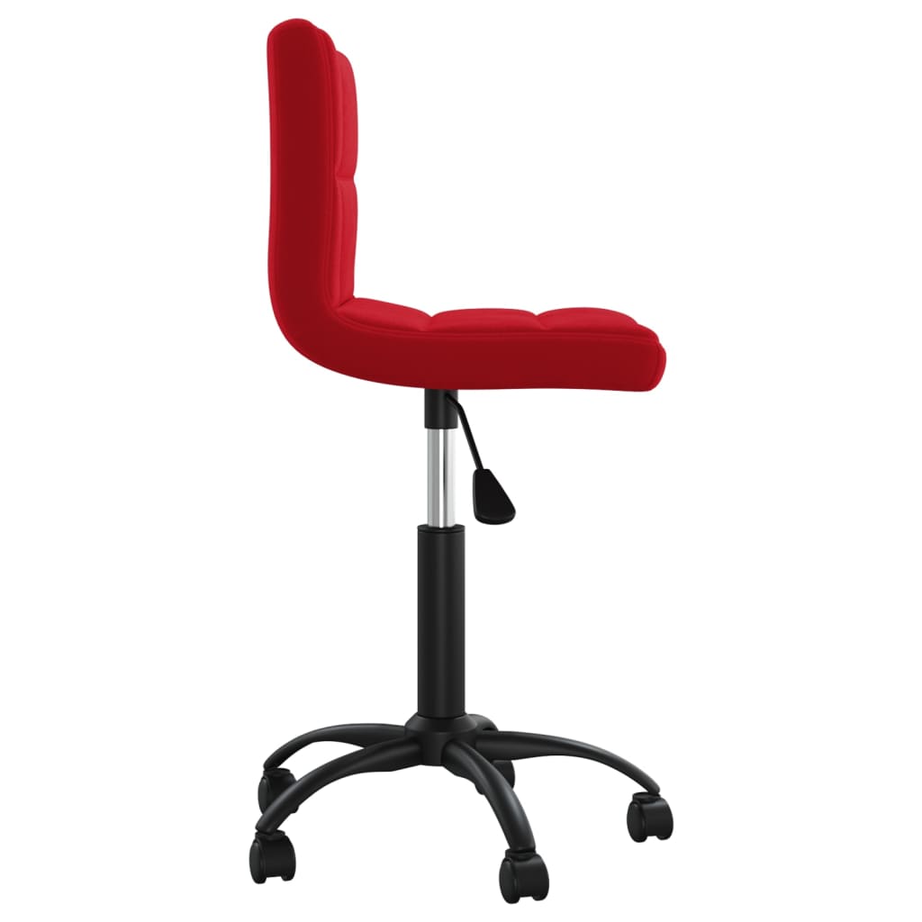 Sillón de oficina giratorio de terciopelo HKH - Rojo vino