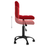 Sillón de oficina giratorio de terciopelo HKH - Rojo vino
