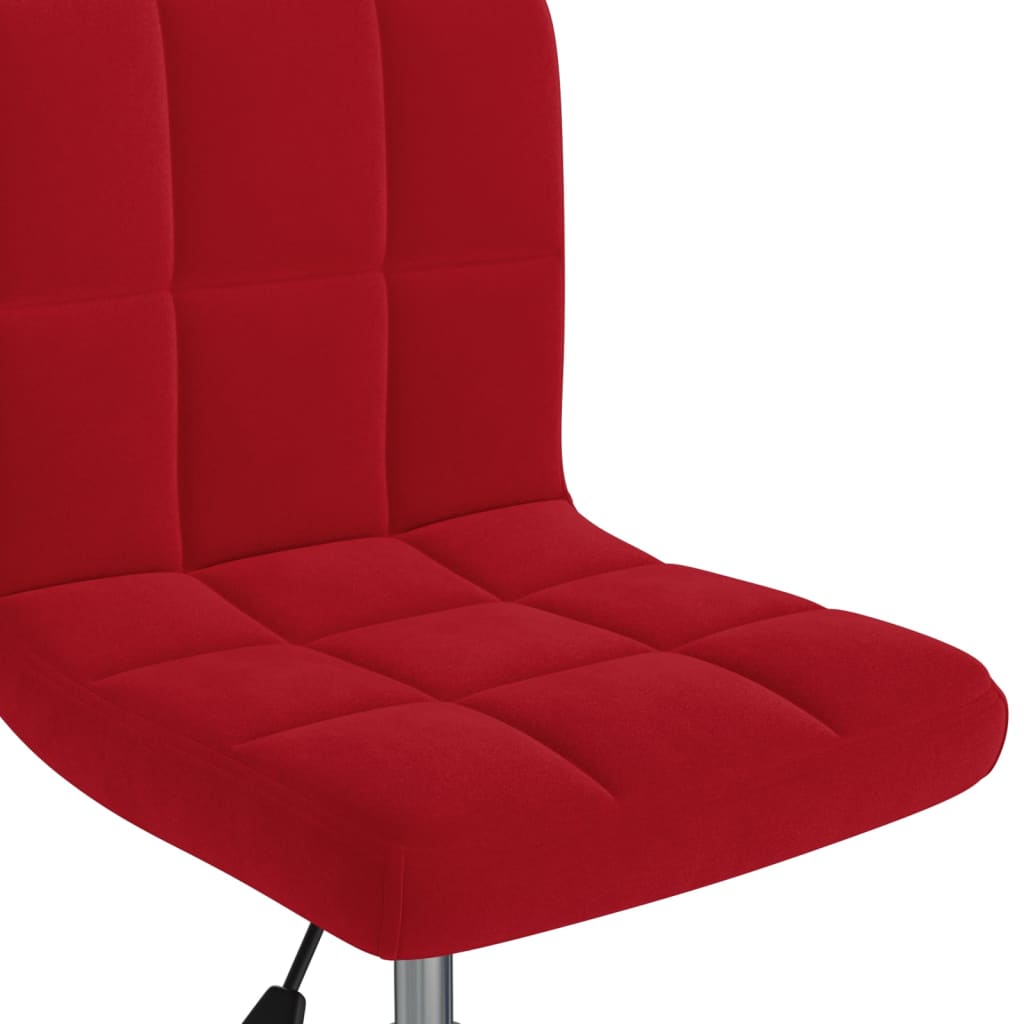 Sillón de oficina giratorio de terciopelo HKH - Rojo vino