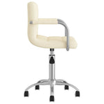 Silla de oficina giratoria HKH de tela - Crema