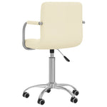 Silla de oficina giratoria HKH de tela - Crema