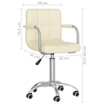 Silla de oficina giratoria HKH de tela - Crema