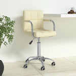Silla de oficina giratoria HKH de tela - Crema