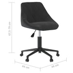 Silla de Oficina Giratoria HKH de Terciopelo - Negro