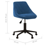 HKH Silla de Oficina Giratoria en Terciopelo - Azul