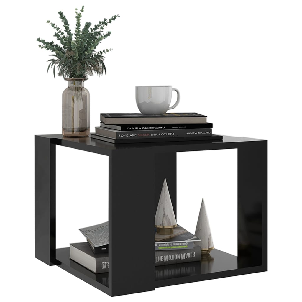 HKH Mesa de Centro Negra de Madera Contrachapada