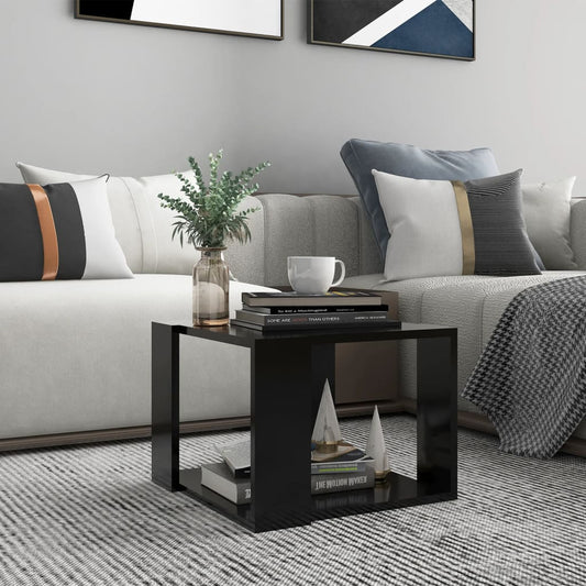 HKH Mesa de Centro Negra de Madera Contrachapada