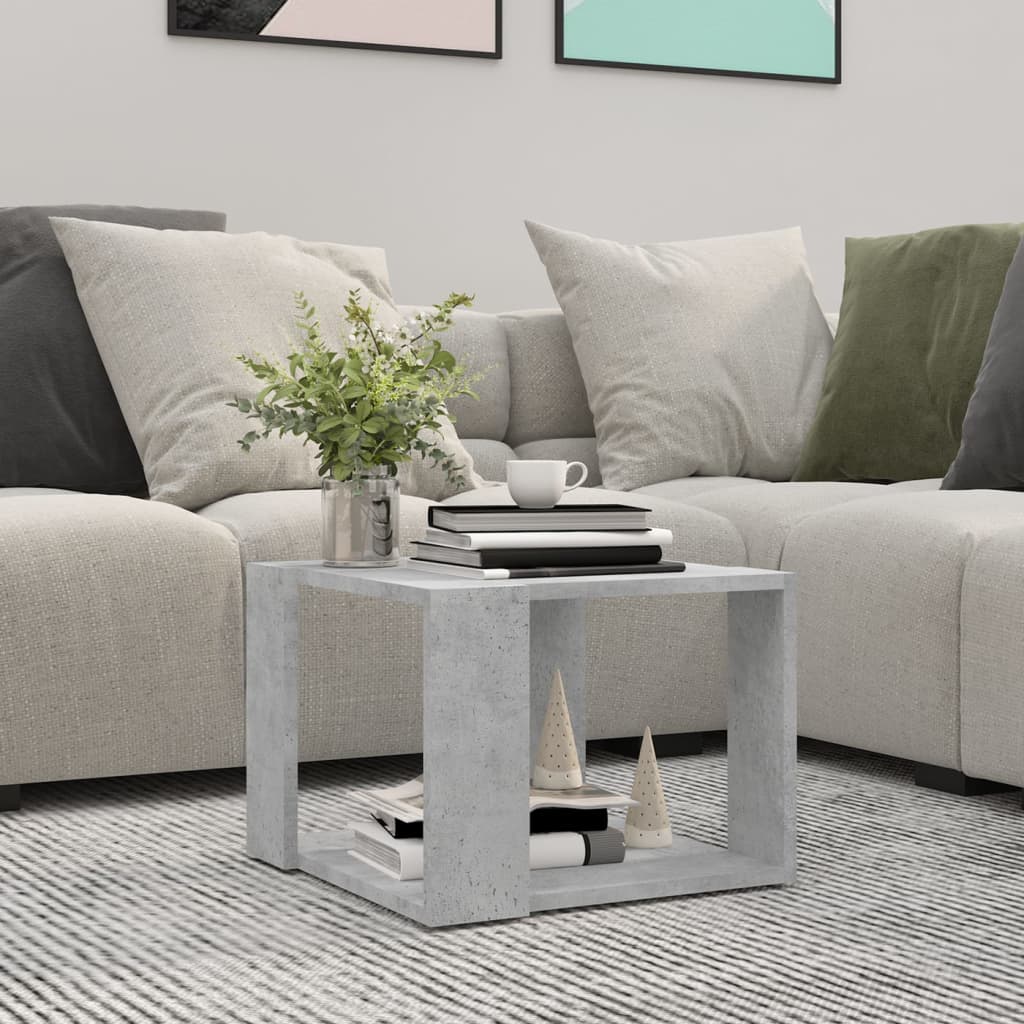 HKH Mesa de centro gris cemento en madera manufacturada