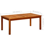 HKH Mesa de Centro Para Jardín Madera de Acacia Maciza - Marrón