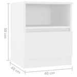HKH Mesa de Cabeceira em Derivados de Madeira - Branco
