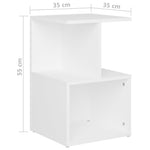 HKH Mesa de Cabeceira em Derivados de Madeira - Branco