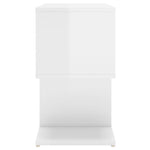 HKH Mesa de Cabeceira em Derivados de Madeira Brilhante - Branco