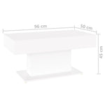 HKH Mesa de Centro em Derivados de em Madeira - Branco
