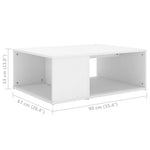HKH Mesa de Centro em Derivados de em Madeira - Branco