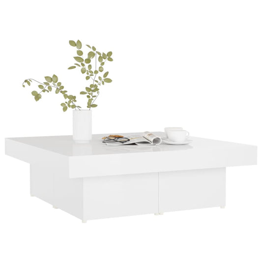 HKH Mesa de centro de madera brillante - Blanco