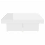 HKH Mesa de Centro em Derivados de em Madeira Brilhante - Branco